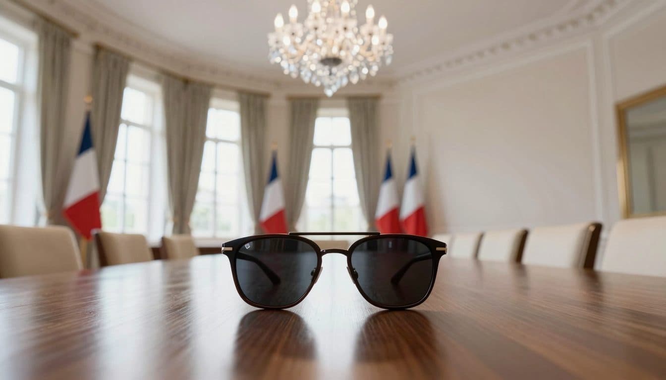 Macron indossa di nuovo gli occhiali da sole in ambienti chiusi – per motivi di salute