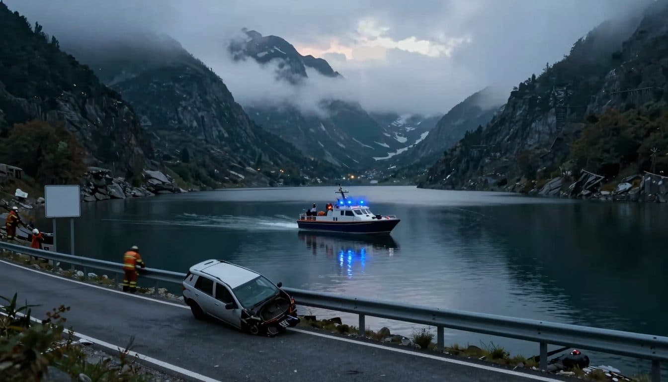 Giovane automobilista si schianta a St. Johann im Pongau e parte la ricerca nel bacino idrico