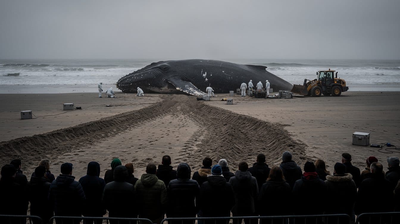 L'autopsia della megattera 'Timmy' inizia giovedì pomeriggio sulla spiaggia di Anholt