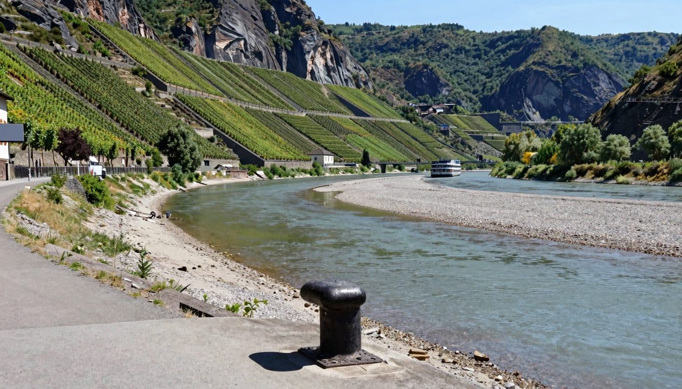 La siccità in Hesse riduce la portata del Reno e minaccia le navi hotel nella valle medio-alta