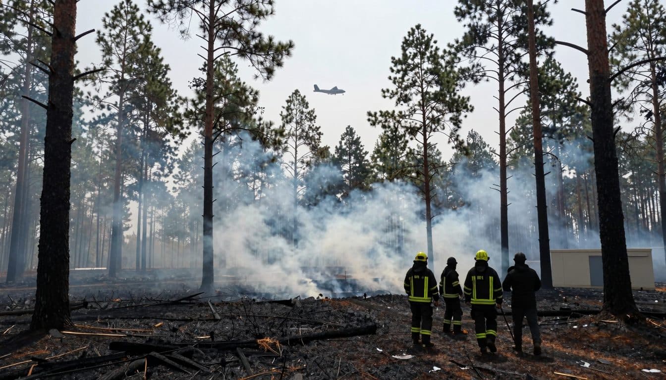 I vigili del fuoco affrontano gli ultimi focolai di un vasto incendio nel sud-ovest della Francia