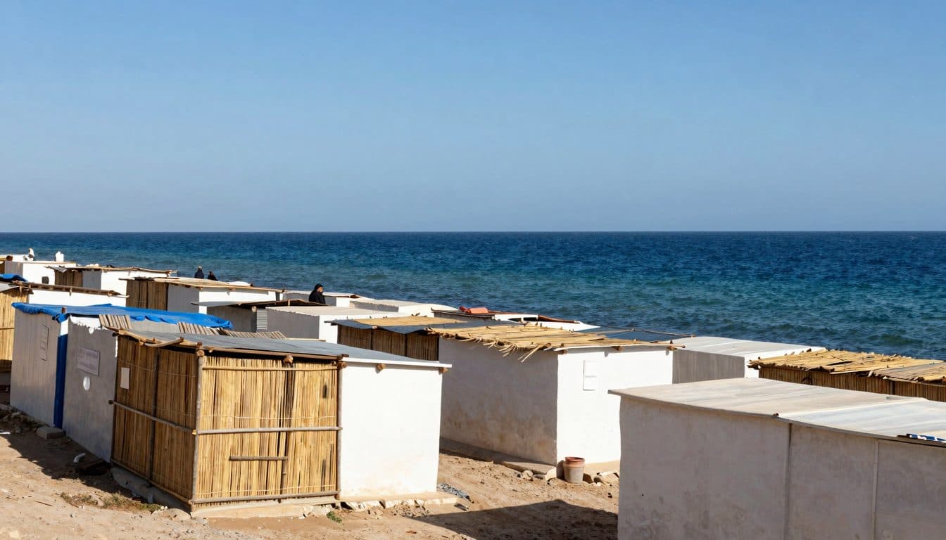 Rifugiati a Ceuta vivono in baracche di bambù sulla spiaggia e in strada