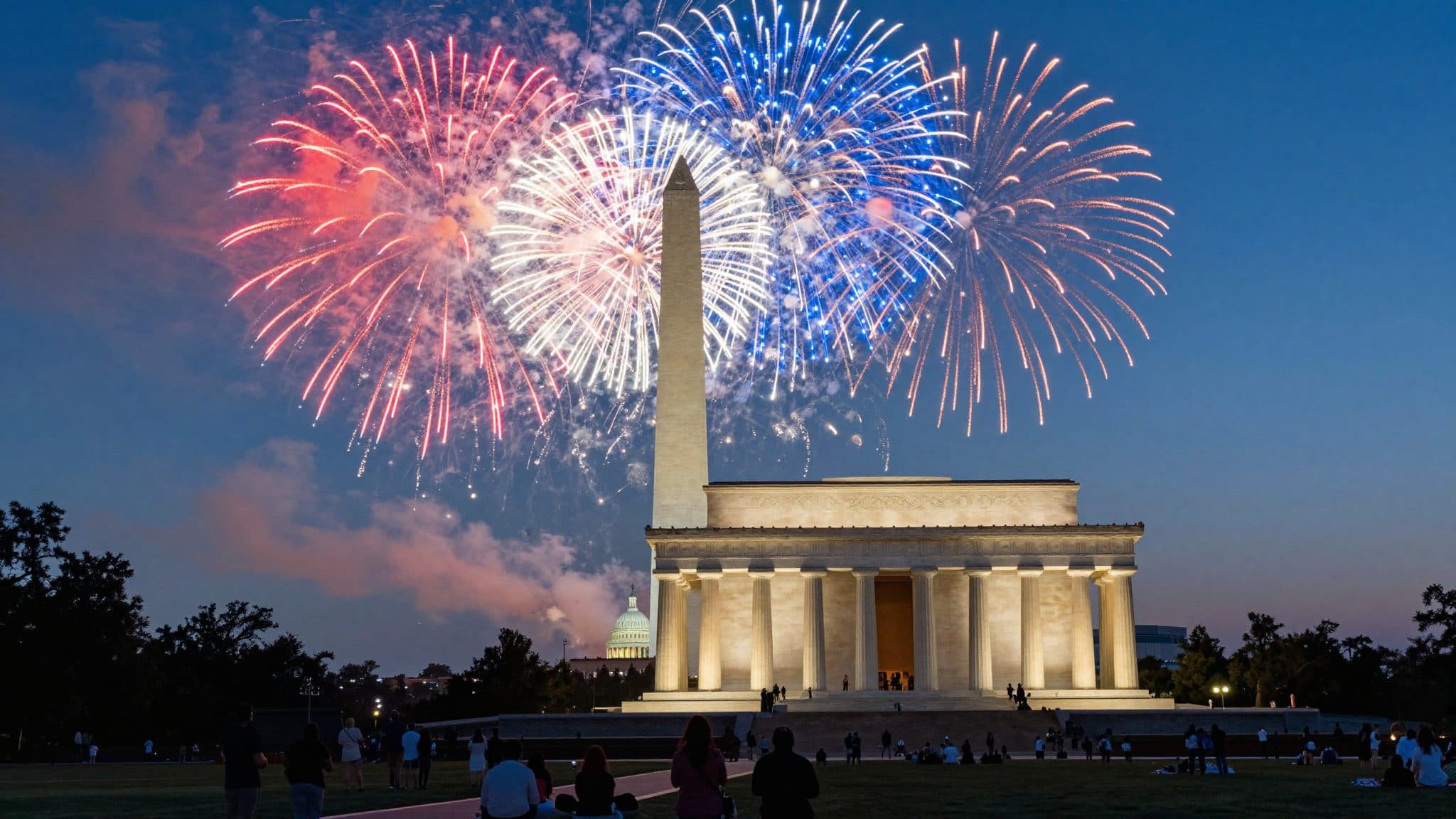 Gli USA celebrano 250 anni di indipendenza con un grande spettacolo pirotecnico e le congratulazioni politiche dalla Germania