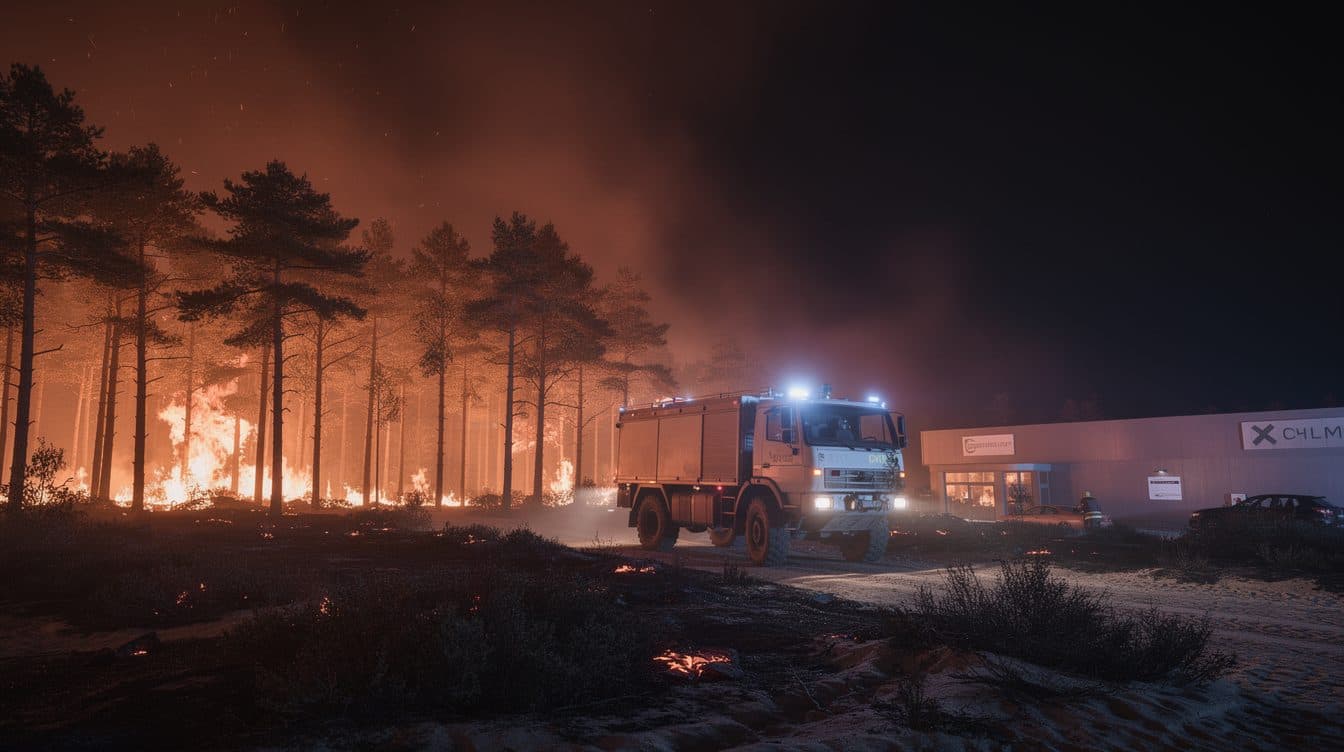 Incendio boschivo nella Gohrischheide si estende durante la notte