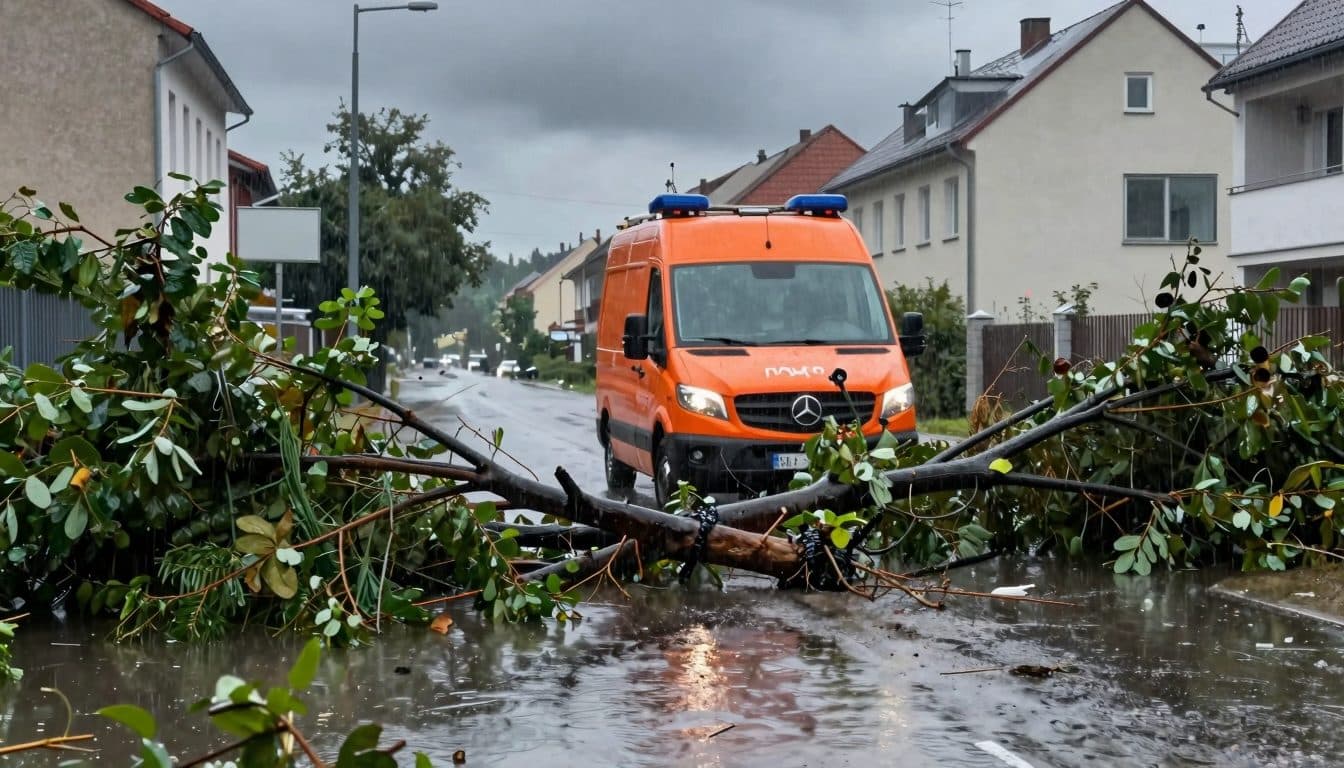Maltempo nel distretto di Wiener Neustadt: 15 vigili del fuoco impegnati in interventi prolungati