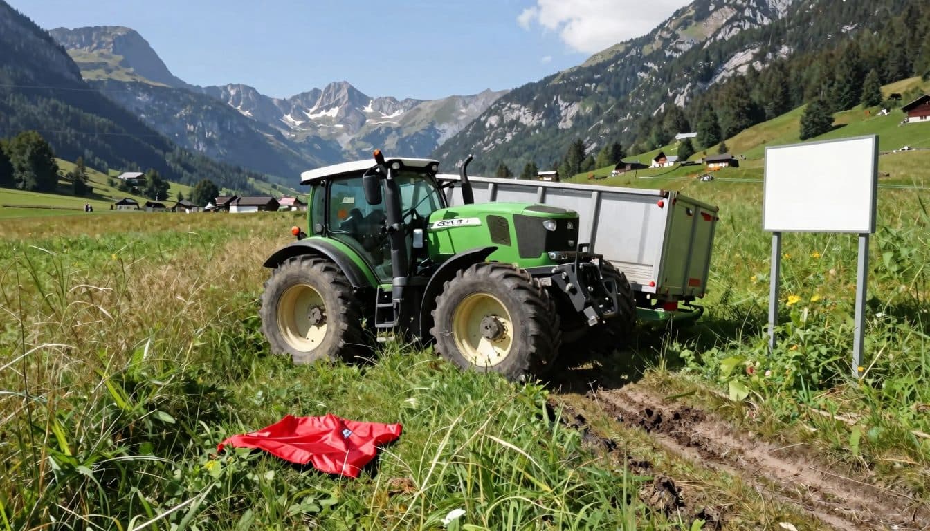 Incidente con il trattore nel Vorarlberg: padre e figlia muoiono nel ribaltamento in un prato