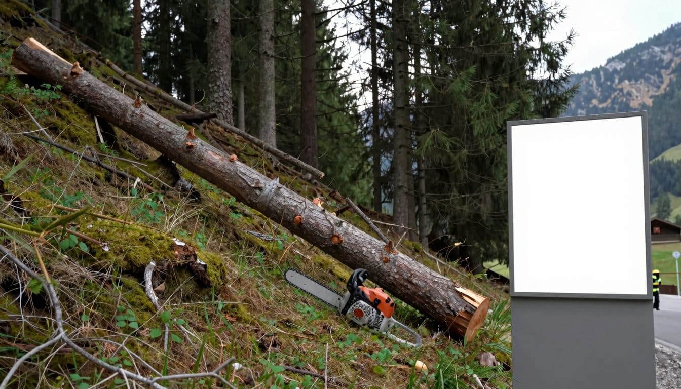 Incidente forestale a Pfunds: 55enne muore durante lavori di taglio del legno