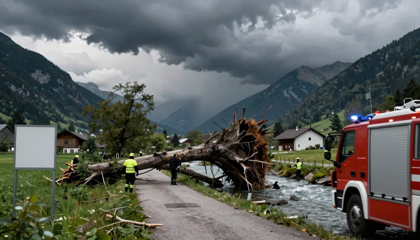Il fronte temporalesco ha fatto lavorare i vigili del fuoco per decine di interventi nel Land Salisburgo martedì