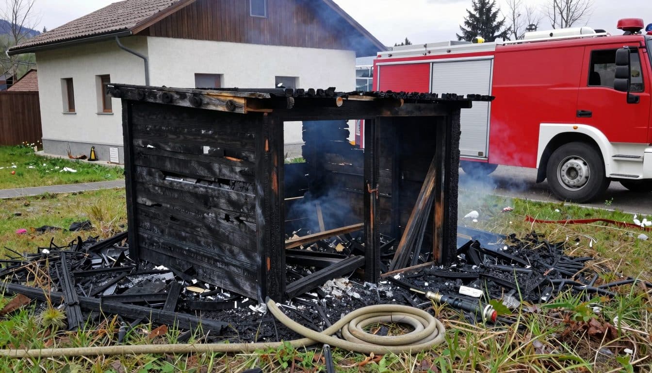 Stiriano dà fuoco a una casetta da giardino e a un prato mentre cerca di eliminare un nido di vespe con la benzina