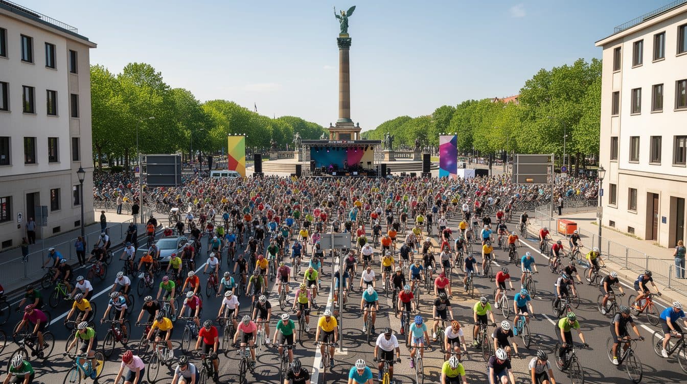 Circa 30.000 persone partecipano alla 50ª edizione della Sternfahrt ciclistica a Berlino