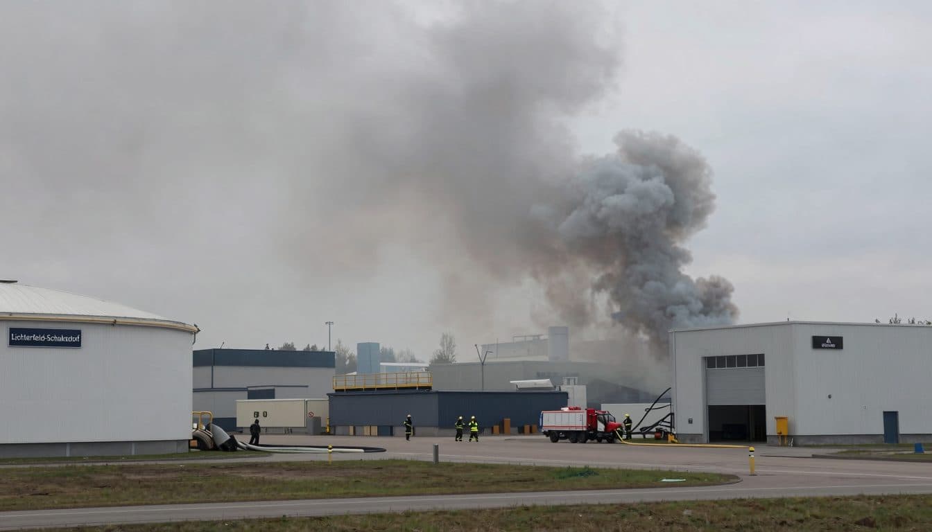 Incendio in un impianto di smaltimento a Lichterfeld-Schacksdorf tiene impegnati i vigili del fuoco