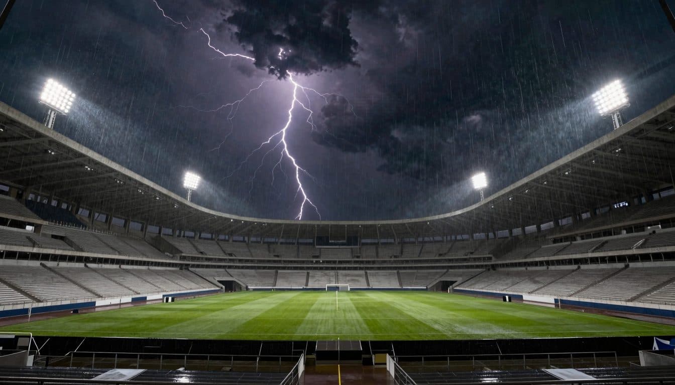 Violento temporale minaccia il calcio d'inizio puntuale della partita dell'Inghilterra in Messico