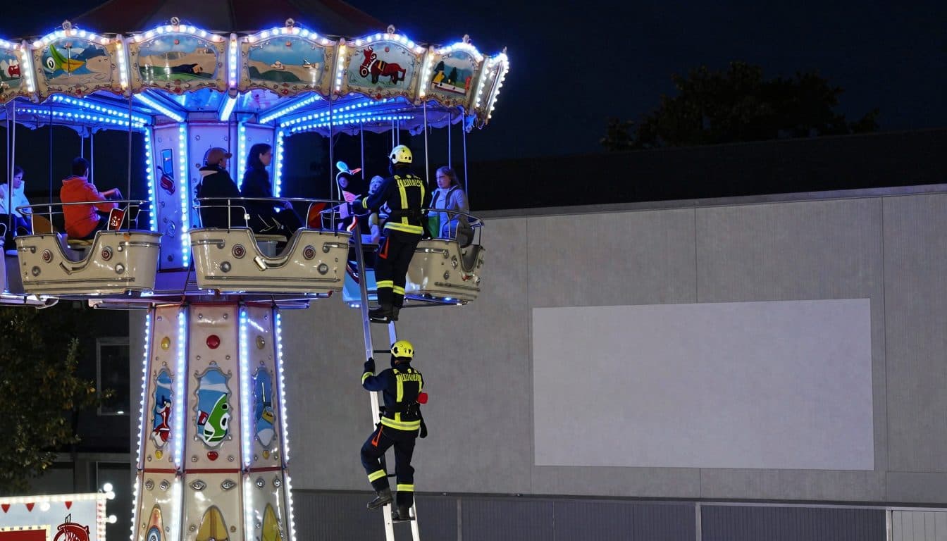 Circa 20 persone rimangono intrappolate nella giostra a catena all'Hamburger Dom