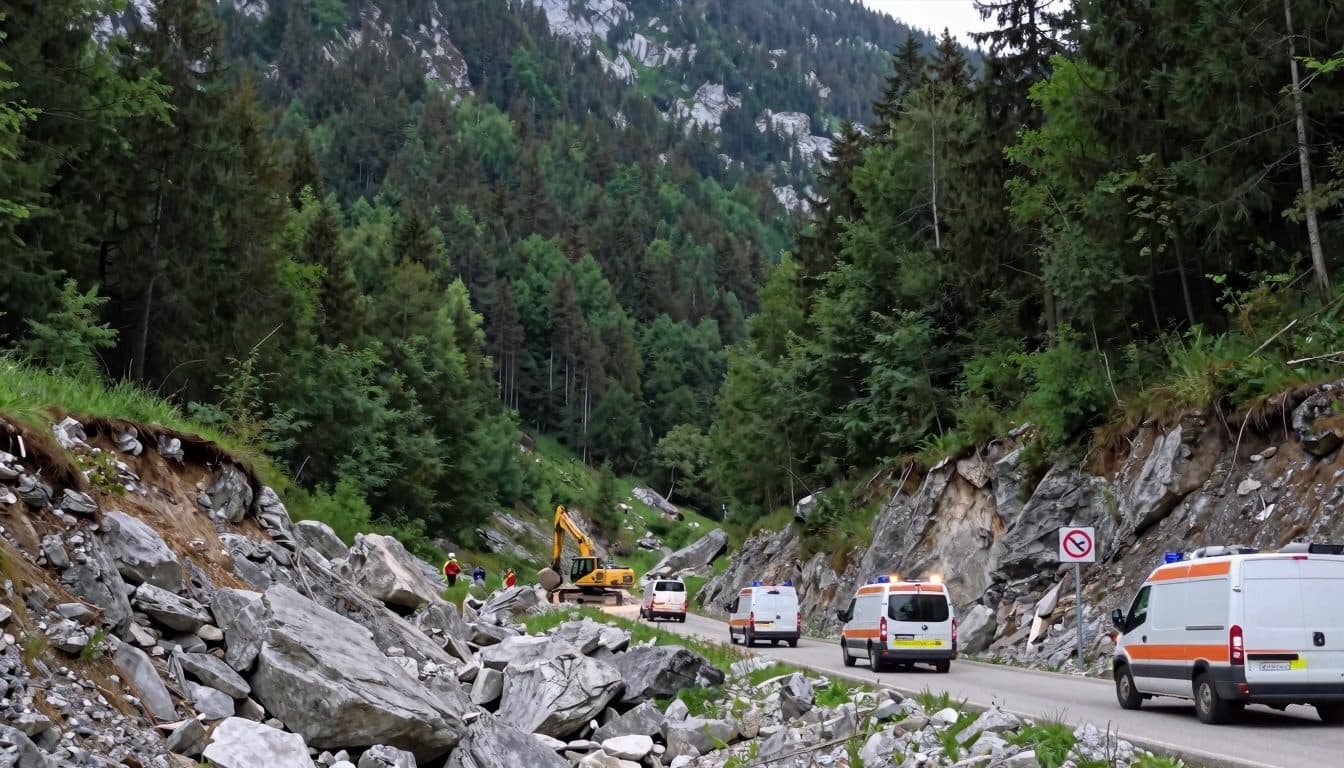 57enne precipita con un escavatore per venti metri in Carinzia e viene scaraventato fuori dalla cabina