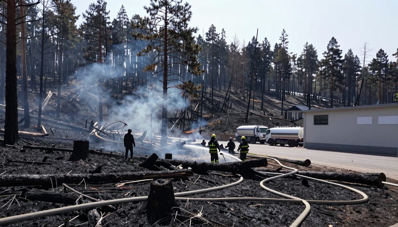 Incendio boschivo vicino a Bad Schwalbach: 20.000 metri quadrati di superficie distrutti, proseguono le operazioni di bonifica