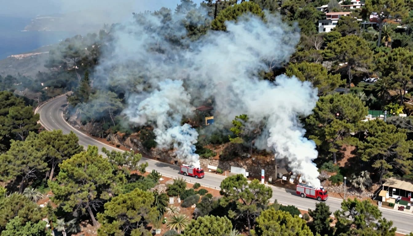 Incendio boschivo sull'isola egea di Skyros: i vigili del fuoco lottano contro le fiamme dal pomeriggio di sabato