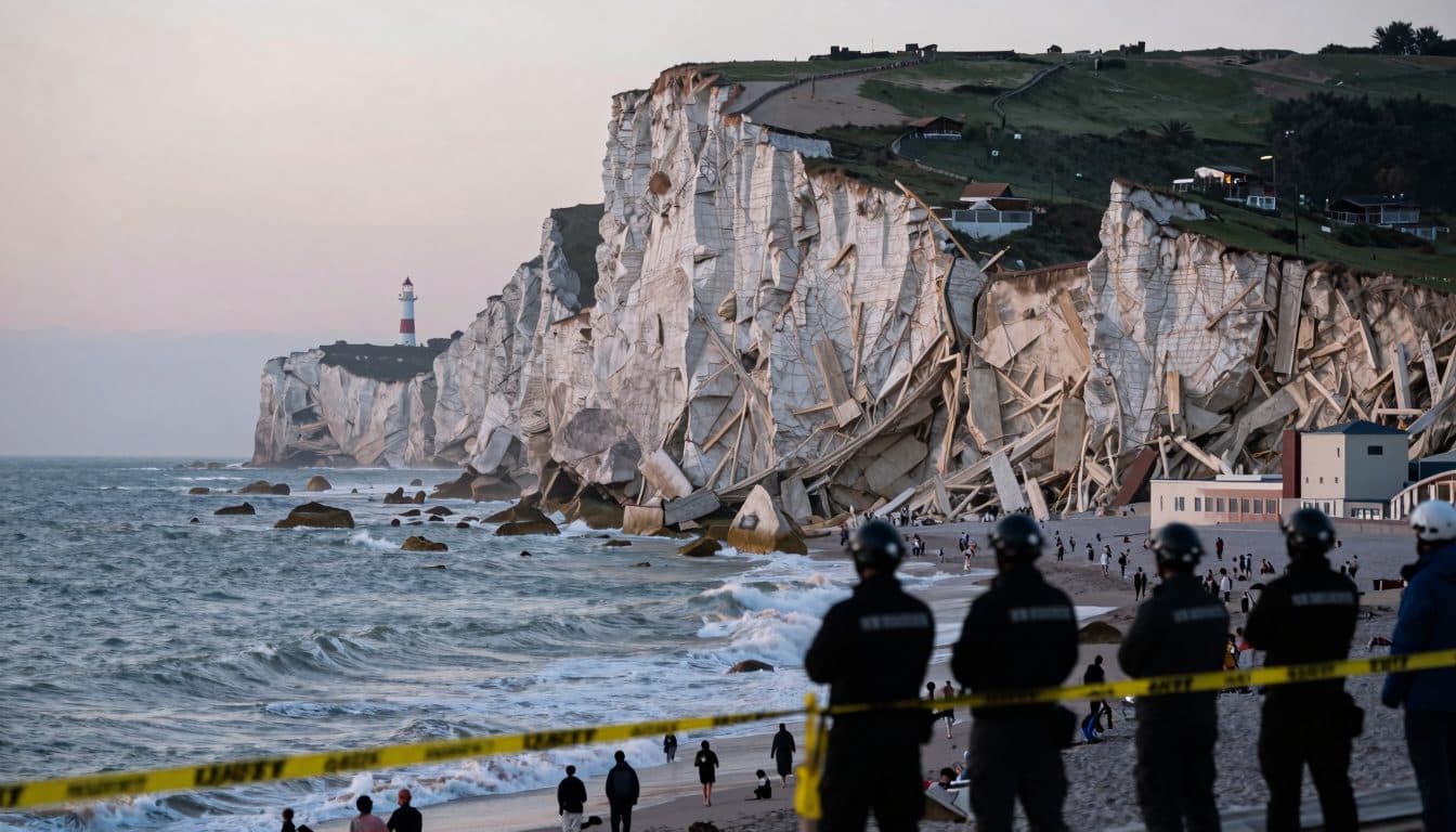 Il crollo di una scogliera a Biarritz uccide una sub, provoca un'enorme colonna d'acqua