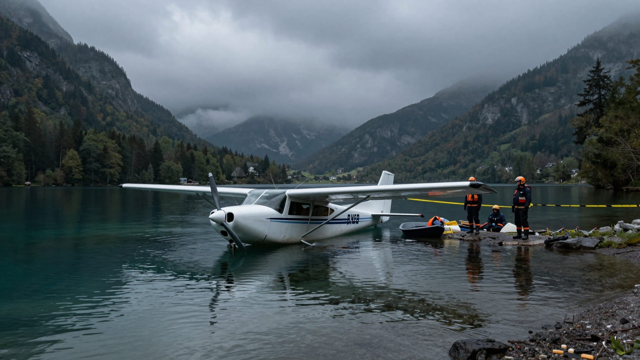 Piccolo aereo precipitato nell'Attersee: la polizia individua il relitto a grande profondità