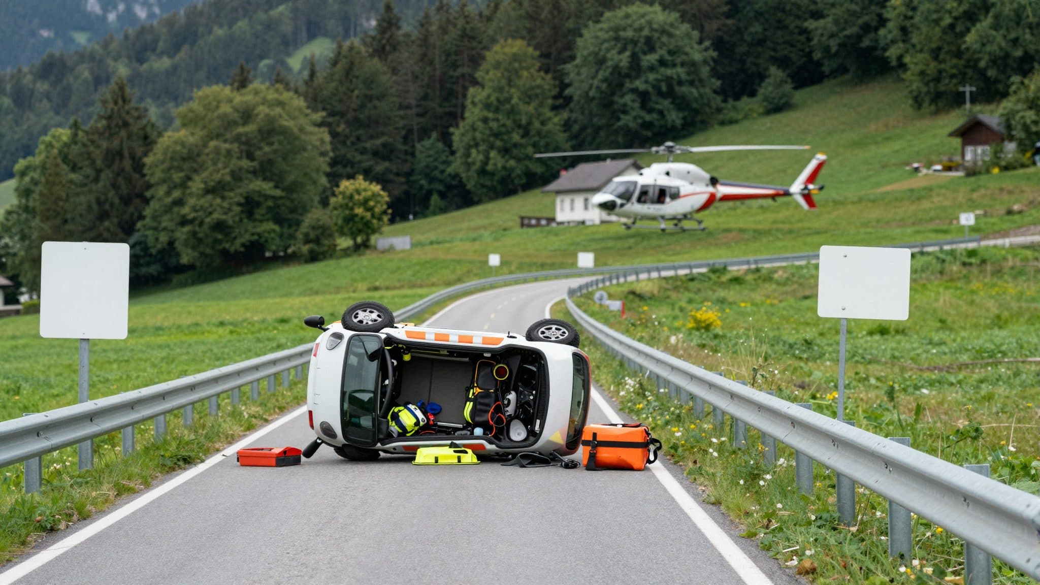 Cinque giovani feriti in un incidente stradale a Zwettl – un 17enne si schianta contro un albero