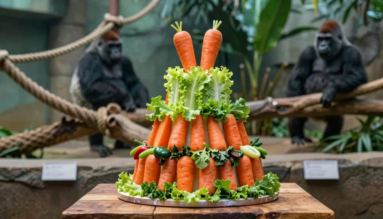 Lo zoo Schmiding festeggia il compleanno del gorilla Jabari con una torta speciale