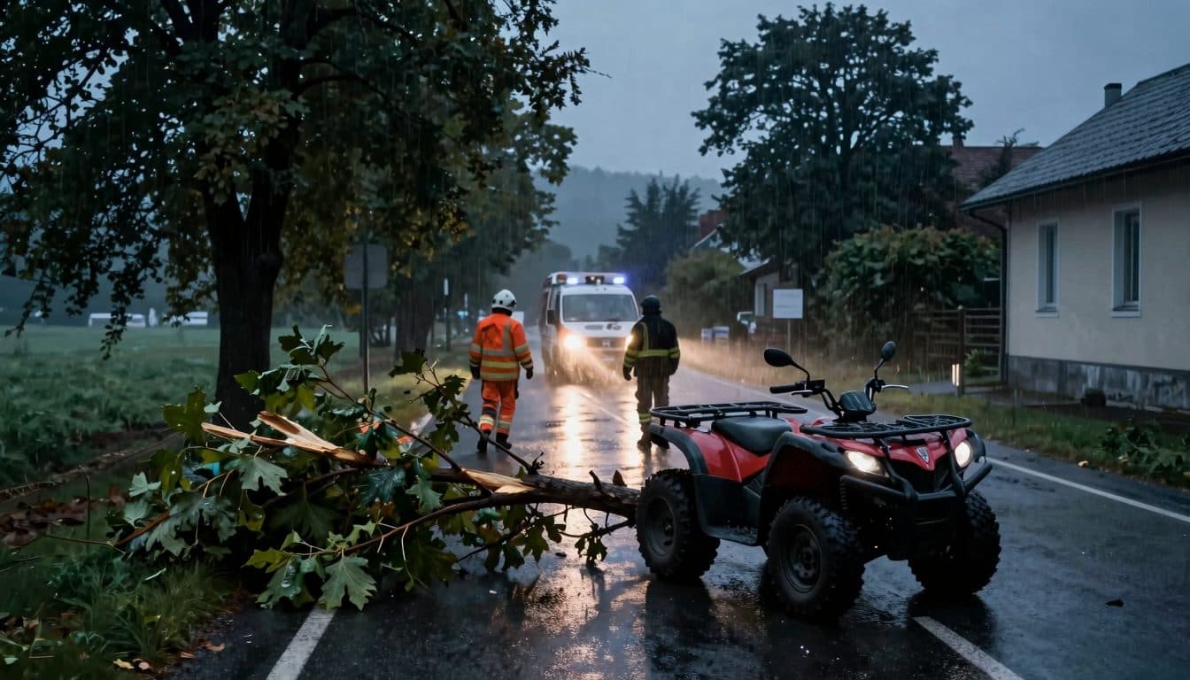 Incidente mortale in Alta Austria: 26enne ucciso da un ramo di un castagno durante una tempesta