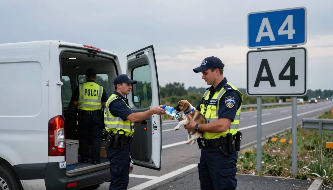 Otto cuccioli di cane liberati da un trasporto illegale sulla A4