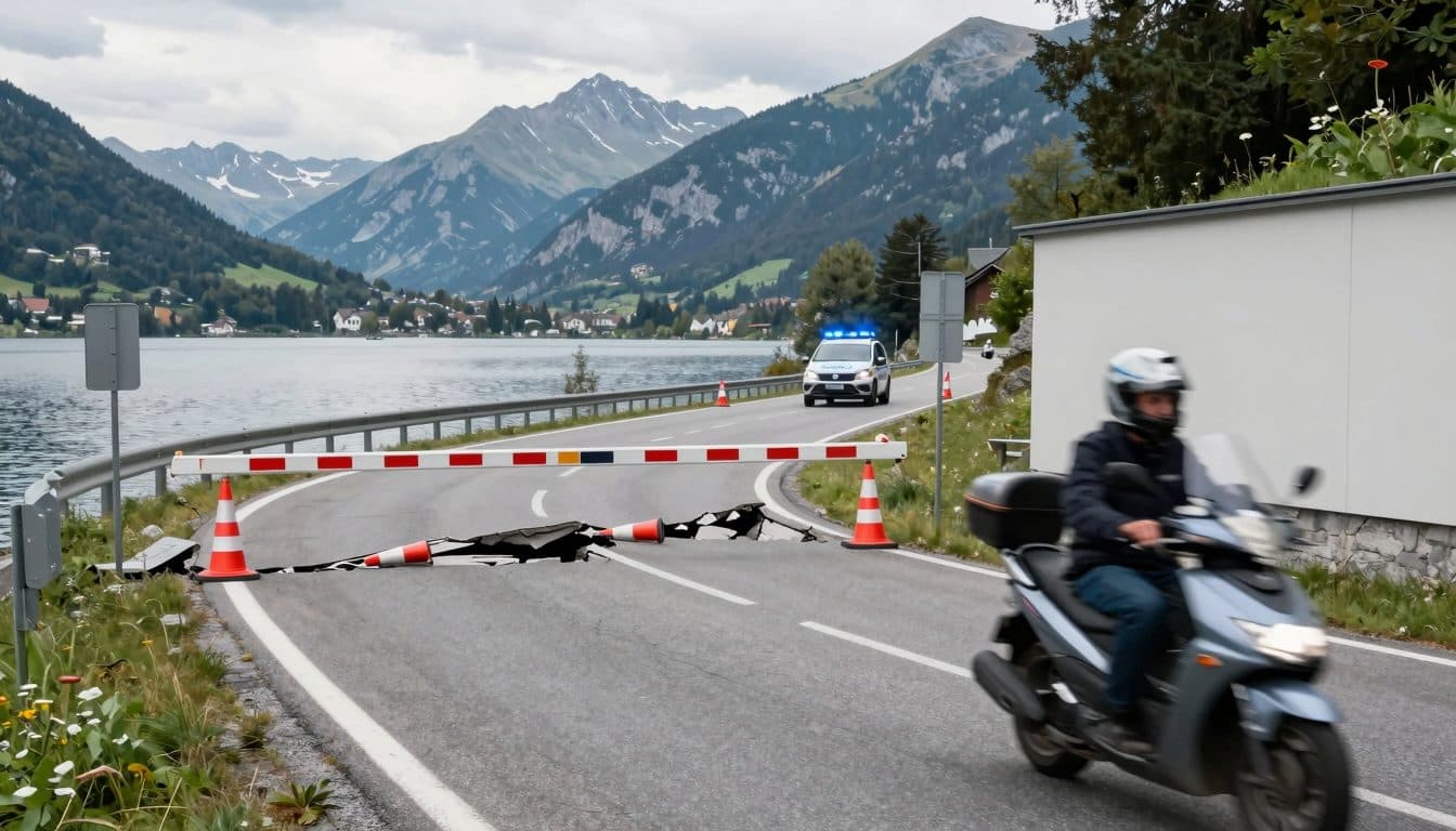 Centauro in fuga sul lago Achensee sfugge alla polizia e sfonda un blocco stradale