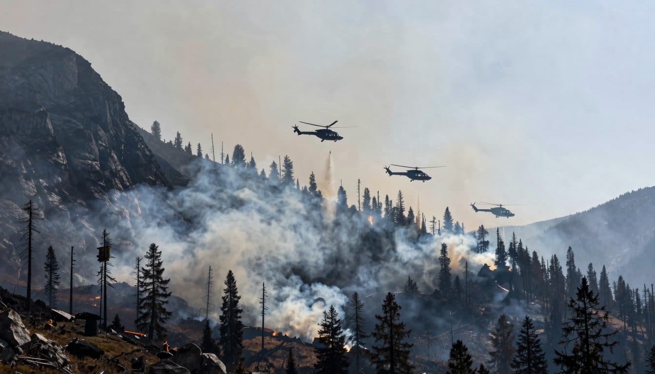 Incendio boschivo al Wilden Kaiser: 100 vigili del fuoco combattono le fiamme con tre elicotteri