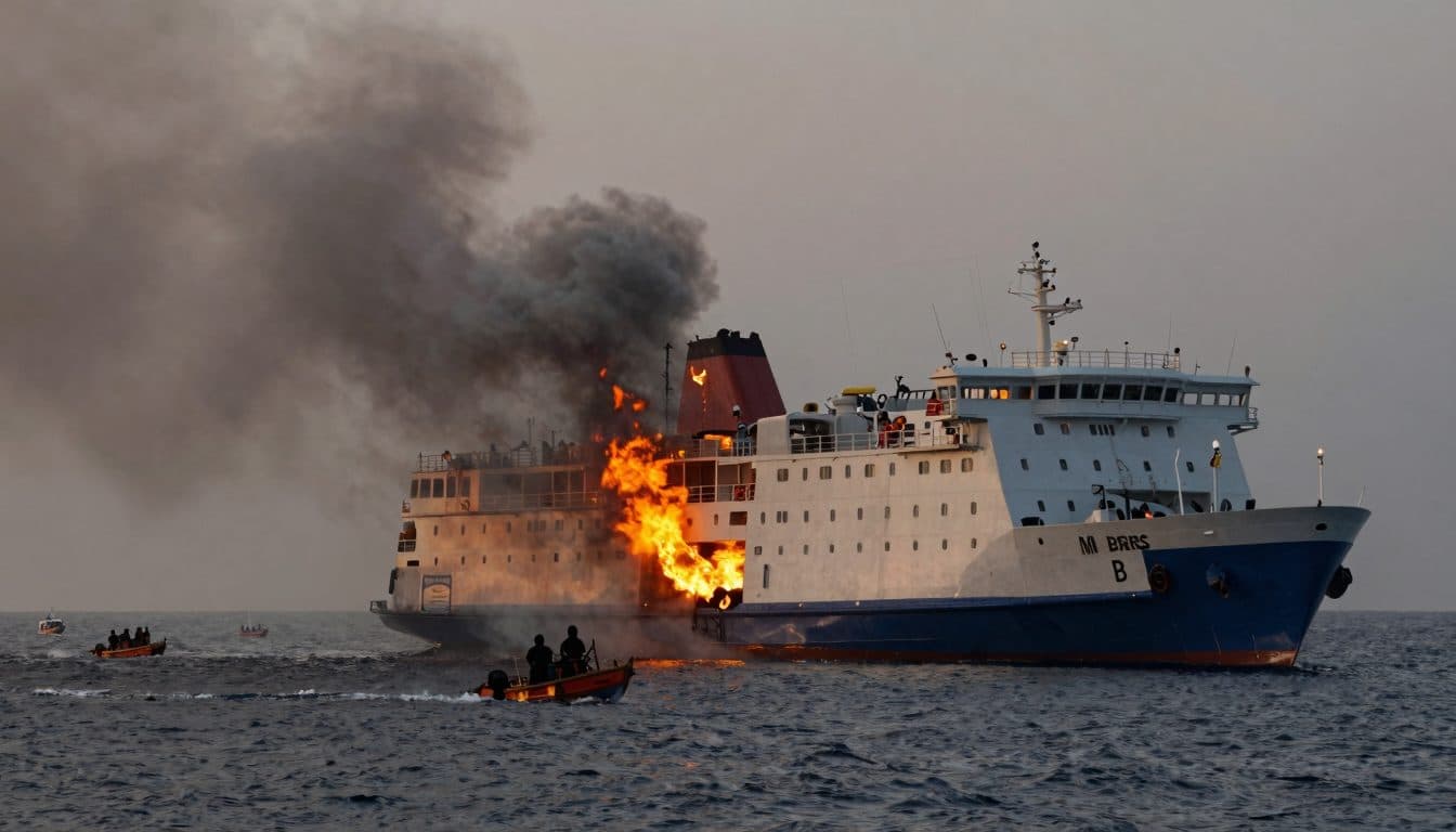 Traghetto con oltre 270 persone in fiamme tra Giava e Sulawesi – diverse vittime e decine di dispersi