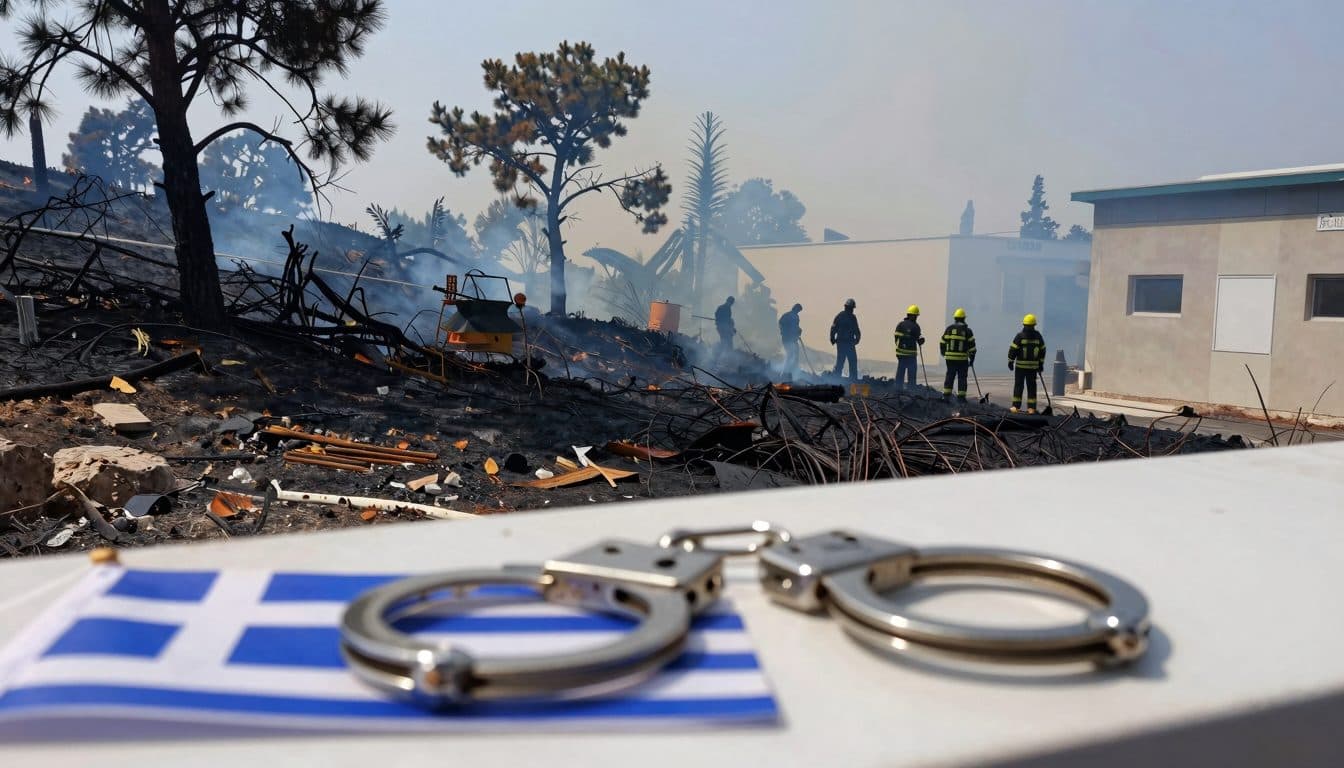 Due uomini in custodia cautelare dopo l'incendio boschivo a ovest di Atene