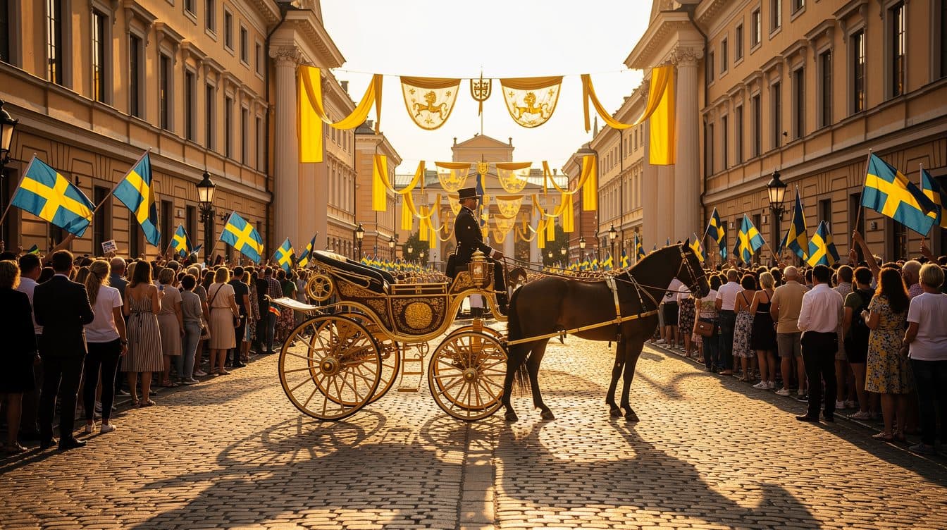 Re Carlo XVI Gustavo e la Regina Silvia festeggiano le nozze d'oro con una passeggiata in carrozza attraverso Stoccolma