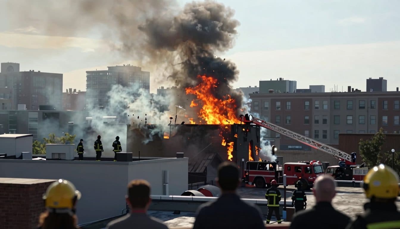 Grande incendio a Wien-Meidling: tetto in fiamme, 80 vigili del fuoco impegnati