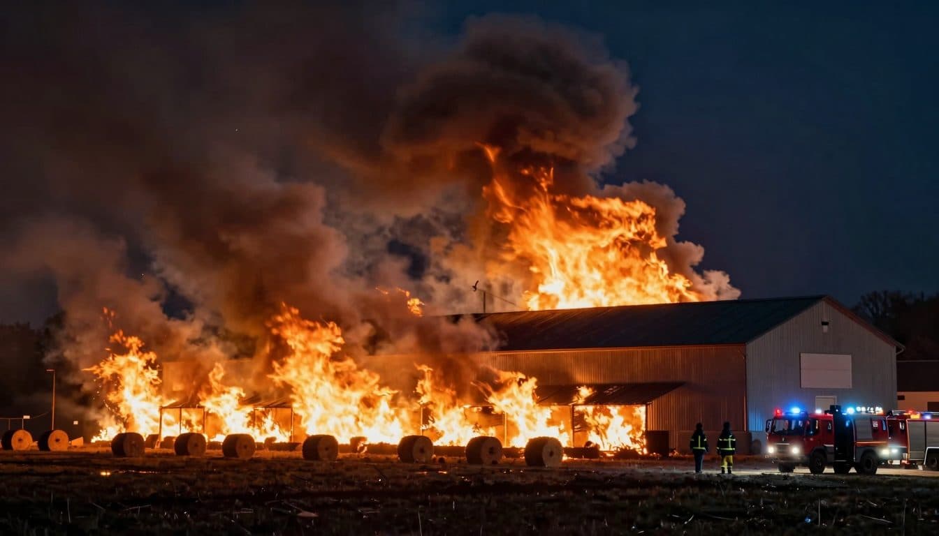 Grande incendio al Mitterhof di Wildendürnbach: distrutto un deposito di paglia con diverse centinaia di balle