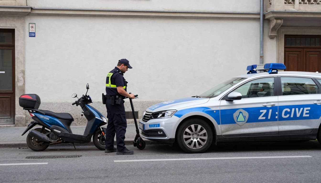 Vienna: inseguimento spericolato di un monopattino elettrico termina con un incidente contro un'auto della polizia