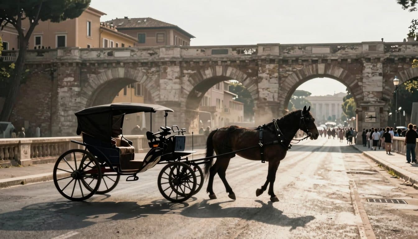 Cavallo crolla a Roma sul Ponte Cavour – riaccende il dibattito sulle carrozze turistiche