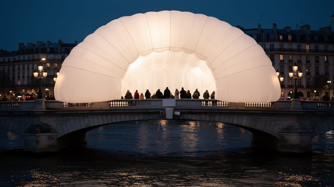 Inaugurata una grotta di stoffa attraversabile sul Pont Neuf: l'artista JR riveste il ponte parigino