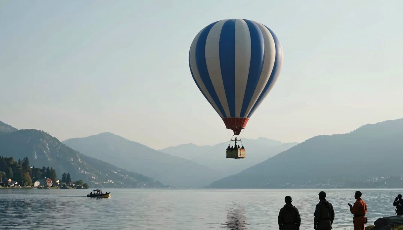 Mongolfiera in emergenza sul lago di Zell: una barca della polizia trascina la cesta a riva