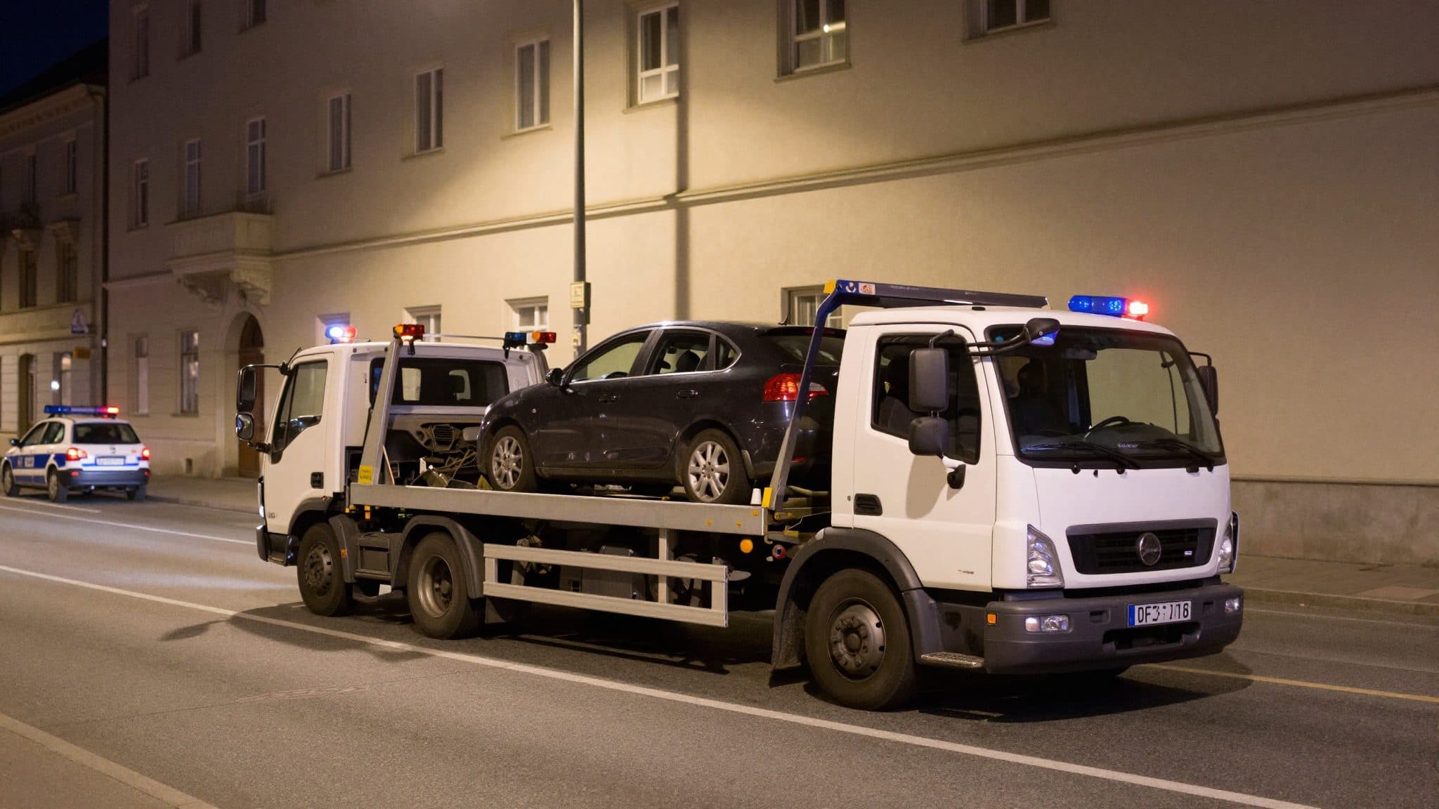 Polizia di Graz ferma due pirati della strada e fa rimorchiare le auto