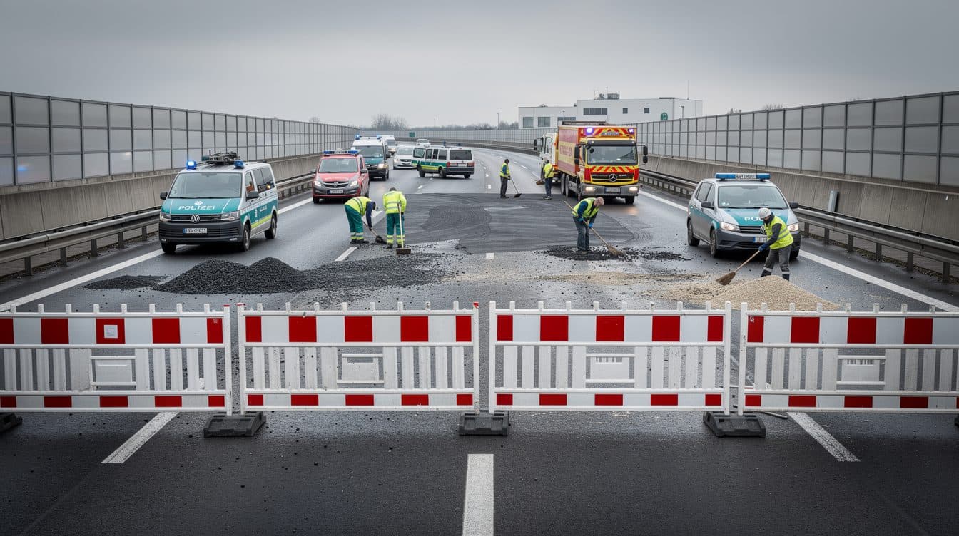 Incidente con un camion sull'A38 vicino a Eisleben: autista gravemente ferito, autostrada parzialmente chiusa per giorni