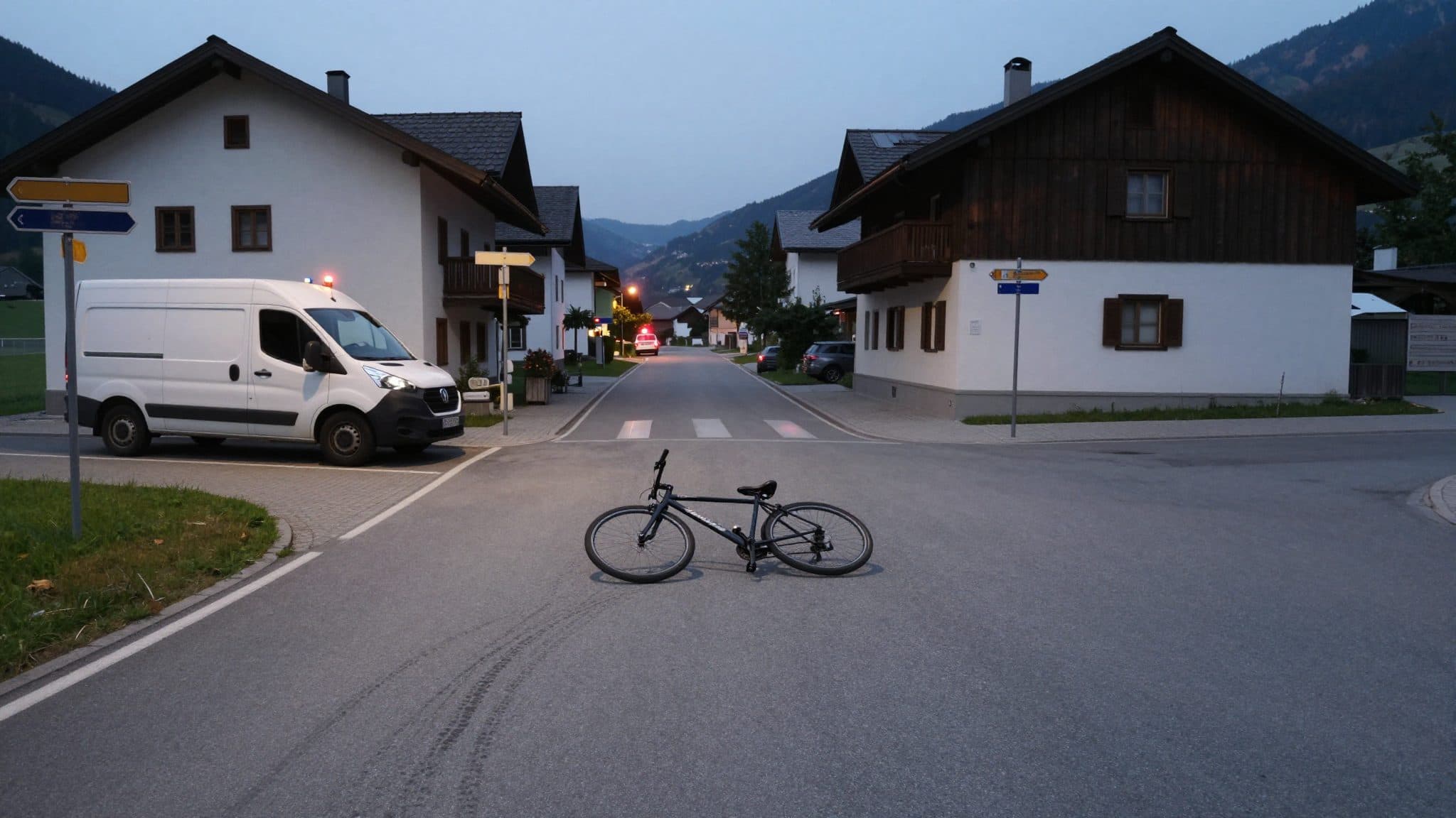 Furgone investe ciclista a Kolsass: conducente deve consegnare la patente