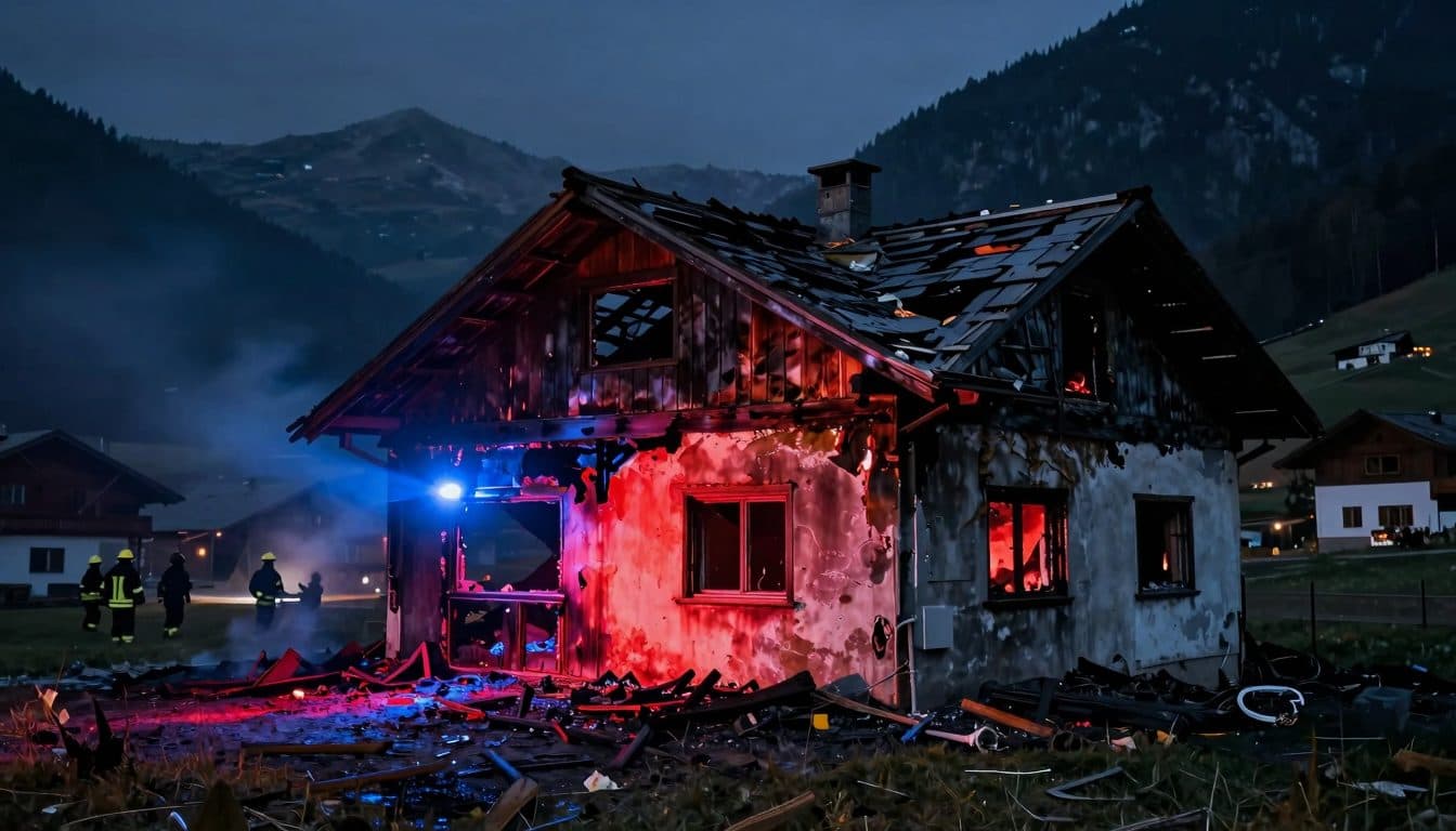 Casa unifamiliare a Wattens completamente distrutta da un incendio – la famiglia è riuscita a mettersi in salvo