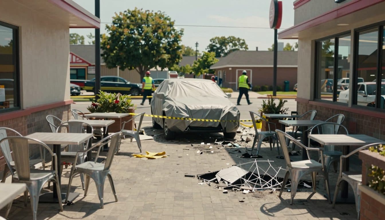 69enne guida l'auto nel giardino esterno di un McDonald's a Wiener Neudorf
