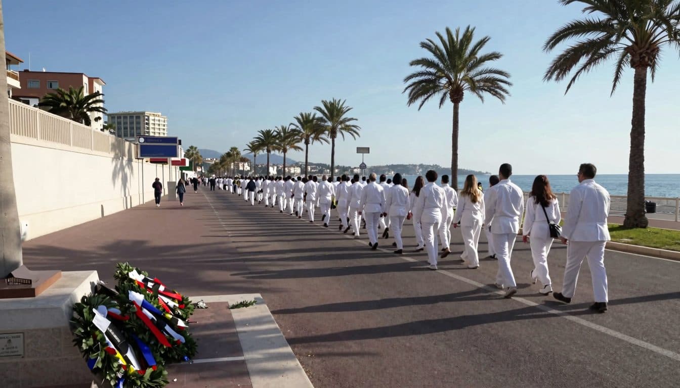 Nizza commemora con una marcia silenziosa le vittime dell'attentato con il camion del 2016