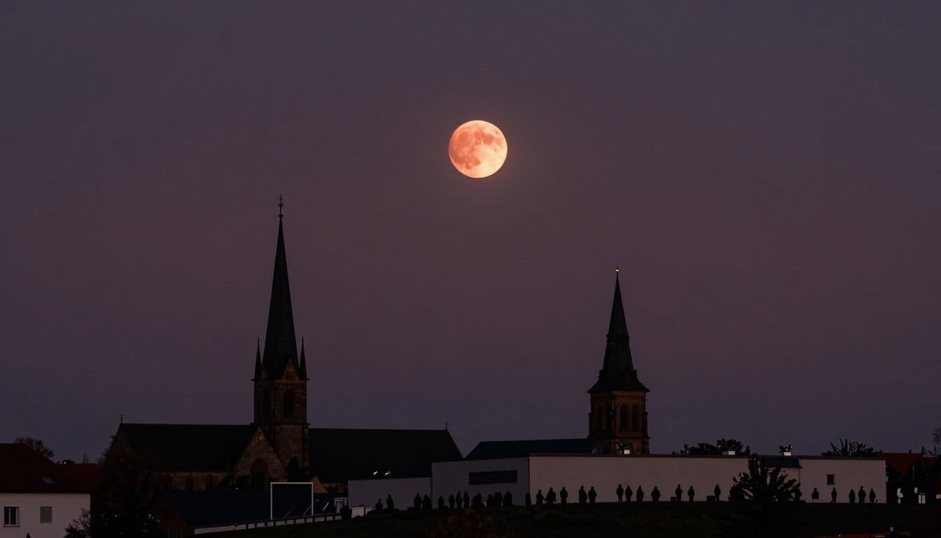 Eclissi lunare quasi totale visibile nel cielo sopra la Germania