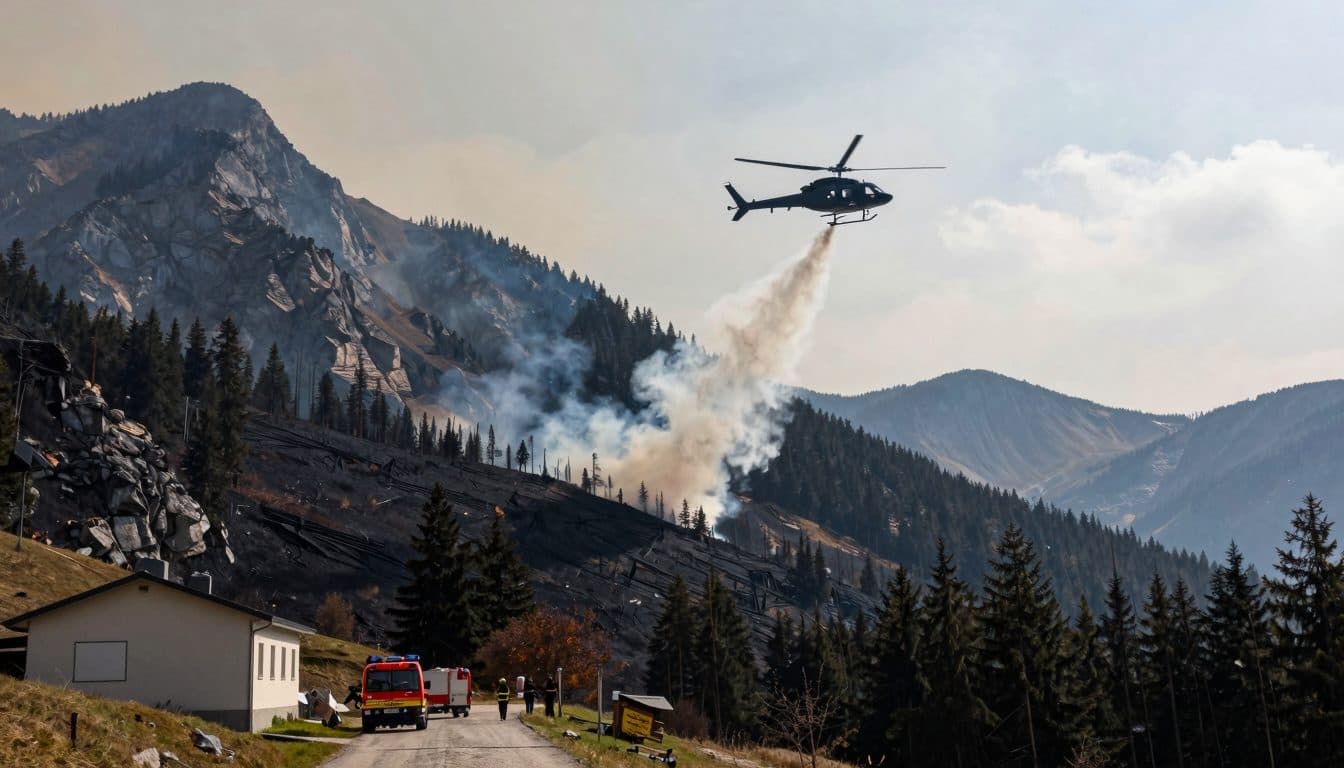 Incendio boschivo sul Raucheck nel Tennengebirge: 56 voli in elicottero e 20.000 litri di acqua antincendio
