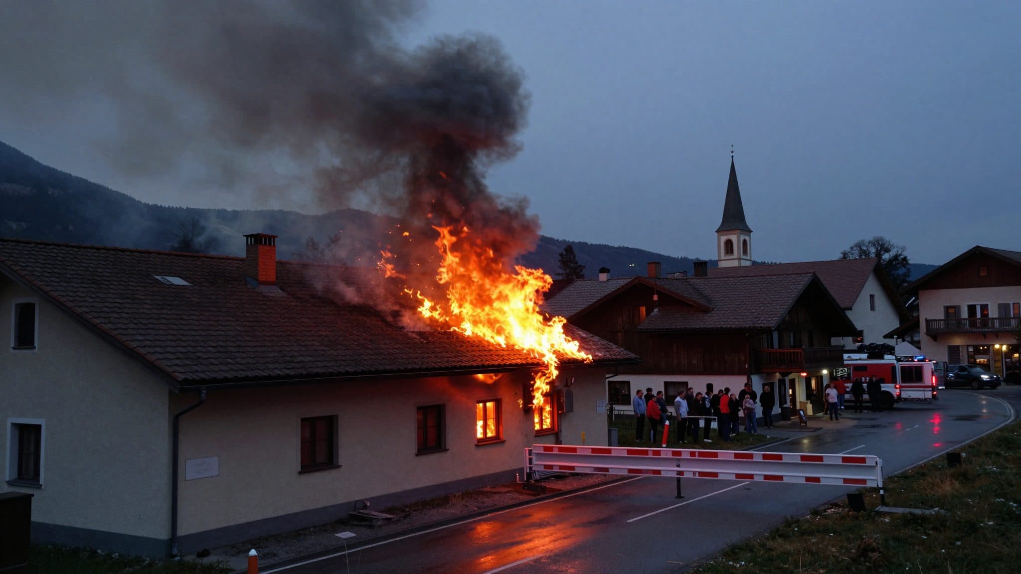Incendio del tetto a Klosterneuburg: 100 vigili del fuoco impegnati, B 14 chiusa