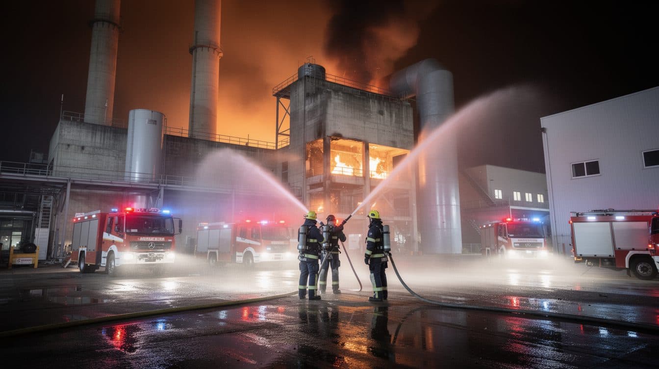 Incendio in una centrale termica di Dresda: 59enne intossicato da fumo