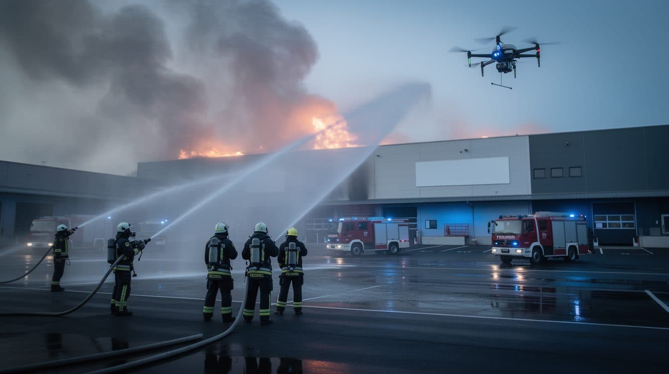Grande incendio a Chemnitz-Bernsdorf: capannone di un'azienda di riciclaggio in fiamme dal pomeriggio di lunedì