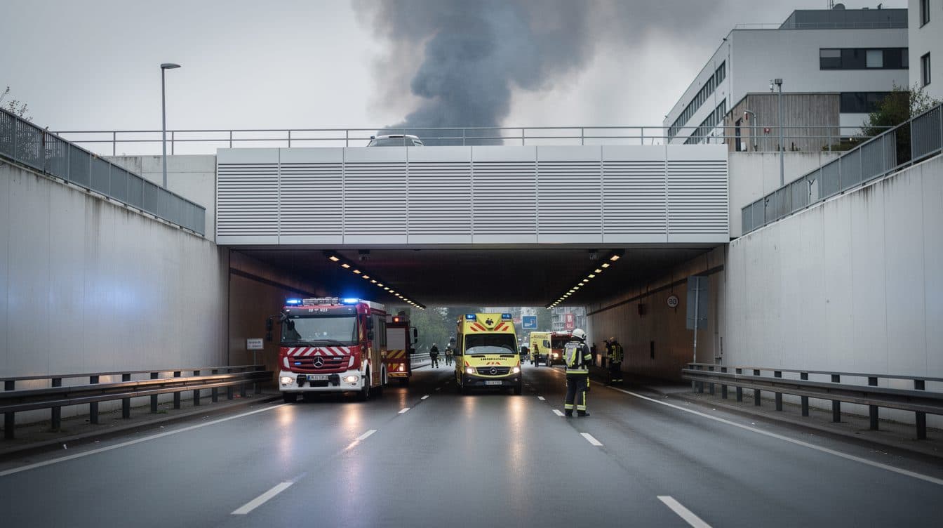 Auto in fiamme nel tunnel antirumore di Stellingen: A7 chiusa in entrambe le direzioni