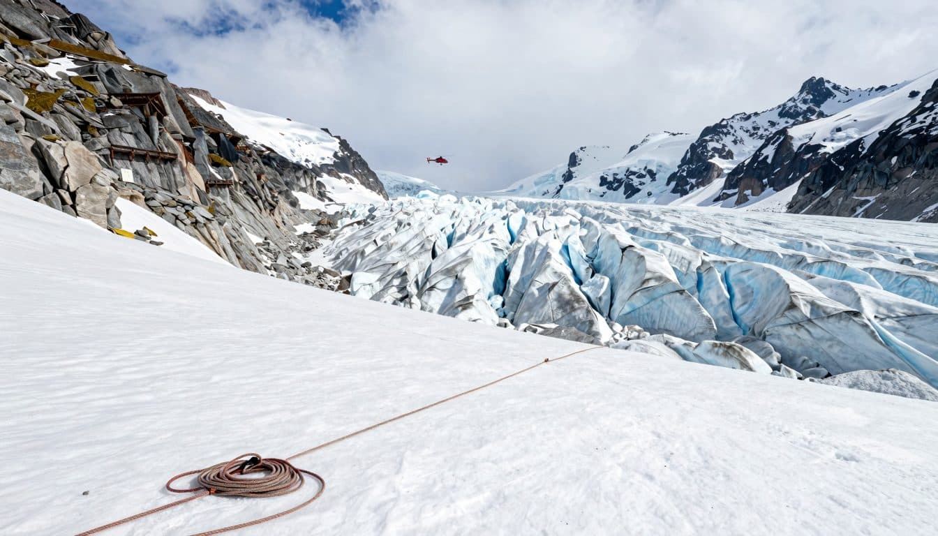Alpinista precipita in un crepaccio glaciale nelle Alpi dello Stubai